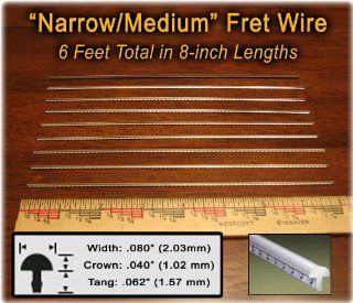 Banjo/Dulcimer Fret Wire   Narrow/Medium Nickel Silver   Six Feet Musical Instruments