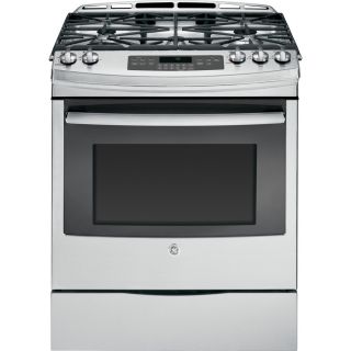 GE 5 Burner 5.6 cu ft Self Cleaning Slide In Convection Gas Range (Stainless Steel) (Common 30 in; Actual 31.25 in)