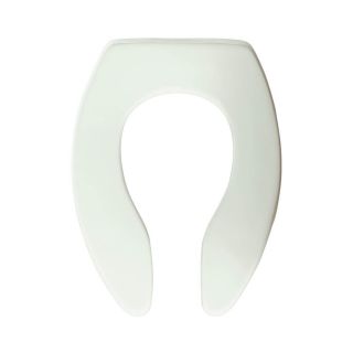 Olsonite Commercial White Plastic Elongated Toilet Seat