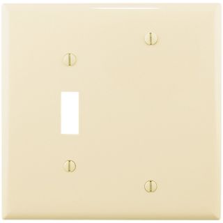 Cooper Wiring Devices 2 Gang Almond Combination Nylon Wall Plate