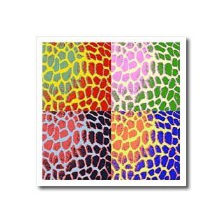 3dRose LLC Multi Color Giraffe Print Animal Print Art for Kids 6 by 6 Inch Iron on Heat Transfer for White Material