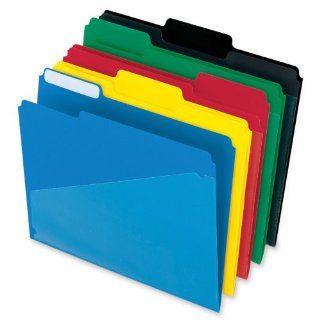Pendaflex 00515 Pendaflex Hot Pocket Poly File Folders, 1/3 Cut, Top Tab, Assorted Colors, 25 Per Box (00515)  Colored File Folders 