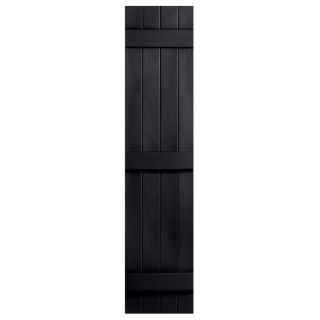 Severe Weather 2 Pack Black Board and Batten Vinyl Exterior Shutters (Common 71 in x 14 in; Actual 71 in x 14.31 in)