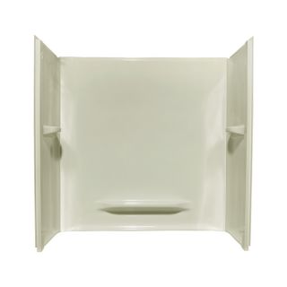 Style Selections 60 in W x D x 59 in H Biscuit Acrylic Bathtub Wall Surround