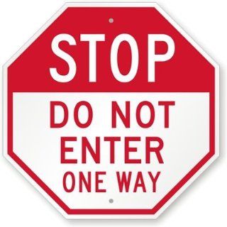 STOP   Do Not Enter One Way Sign, 18" x 18"  Yard Signs  Patio, Lawn & Garden