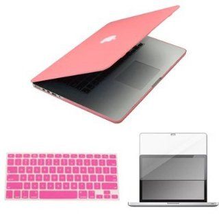 Easygoby 13 Inch 3 in 1 Rubberized Frosted Hardshell Case Cover for MacBook Pro 13.3" with Retina Display (NEWEST VERSION)A1502 /A1425 (Do Not for 13.3" Aluminum Macbook Pro A1278) + Matching Color Keyboard Cover + Screen cover  Pink Computers &