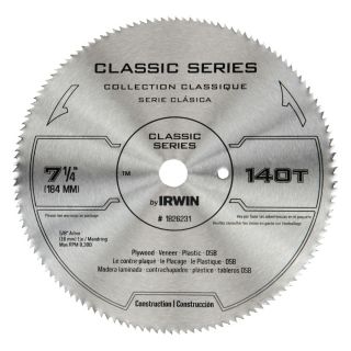 IRWIN Classic 7 1/4 in 140 Tooth Circular Saw Blade