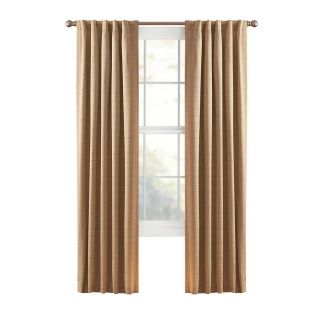 Style Selections Roberta 63 in L Solid Natural Thermal Back Tab Curtain Panel