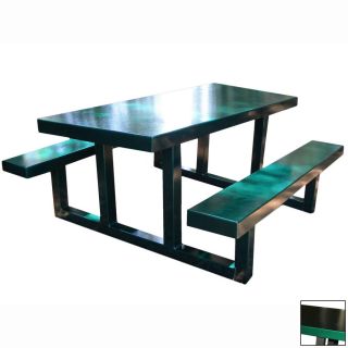Ofab Green Cast Aluminum Rectangle Picnic Table