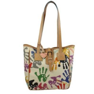 Dooney Bourke Painted Hands Tote White Shoes