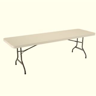 LIFETIME PRODUCTS 96 in x 30 in Rectangle Steel Almond Folding Table