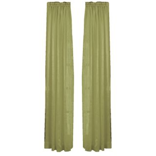 Style Selections Crystal 84 in L Striped Sage Rod Pocket Window Sheer Curtain