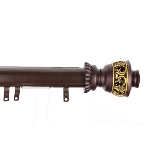 Rod Desyne 48 in to 84 in Mahogany Metal Traverse Curtain Rod