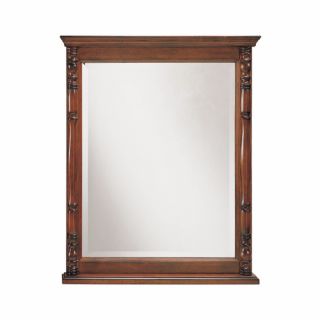 Style Selections 32 3/4 in H x 27 in W Bombay Lightly Antiqued Rectangular Bathroom Mirror