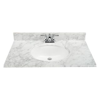 ESTATE by RSI 37 in W x 22 in D Natural Marble Undermount Single Sink Bathroom Vanity Top