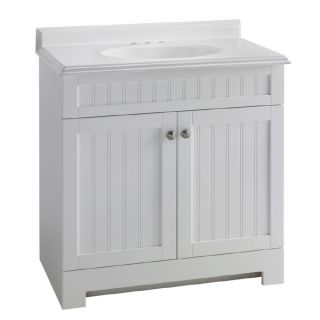 ESTATE by RSI Boardwalk 31 in x 19 in White Integral Single Sink Bathroom Vanity with Cultured Marble Top