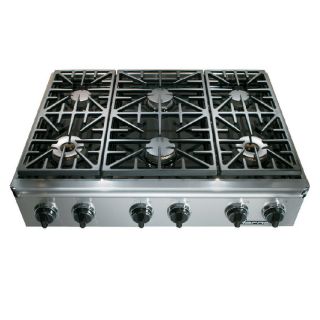 Dacor Discovery 6 Burner Downdraft Gas Cooktop (Stainless) (Common 36 in; Actual 35.875 in)