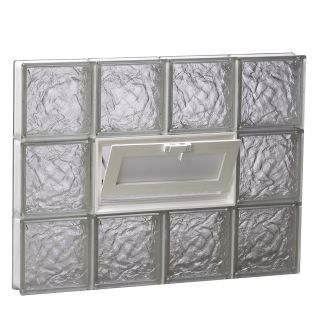 REDI2SET 36 in x 24 in Ice Glass Pattern Series Frameless Replacement Glass Block Window