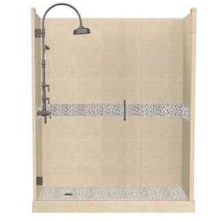 American Bath Factory Java 86 in H x 36 in W x 60 in L Medium with Accent Fiberglass and Plastic Wall Alcove Shower Kit