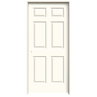 ReliaBilt 6 Panel Solid Core Smooth Molded Composite Right Hand Interior Single Prehung Door (Common 80 in x 36 in; Actual 81.68 in x 37.56 in)