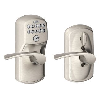 Schlage Keypad Plymouth Merano Satin Nickel  Residential Electronic Door Lever