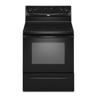 Whirlpool Smooth Surface Freestanding 4.8 cu ft Self Cleaning Electric Range (Black) (Common 30 in; Actual 29.875 in)