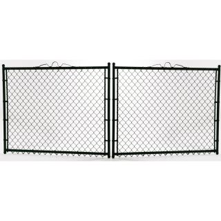 48 in x 9 ft 6 in Black Galvanized Steel Chain Link Drive Gate