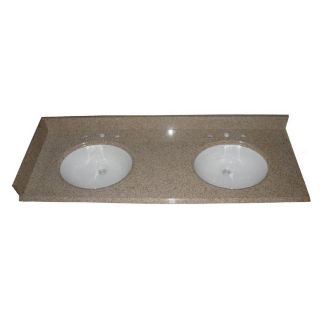 allen + roth 61 in W x 22 in D Desert Gold Granite Undermount Double Sink Bathroom Vanity Top
