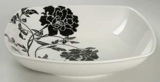 Coventry (PTS) Dancing Blooms Black Soup/Cereal Bowl, Fine China Dinnerware   Bl