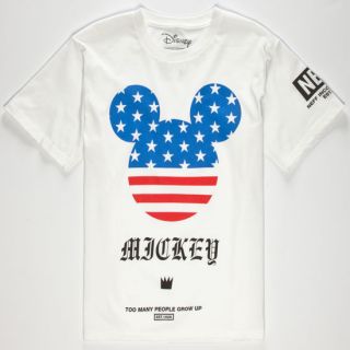 Disney Collection Mickey Patriot Boys T Shirt White In Sizes Large, Small,