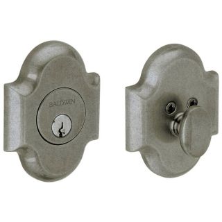 BALDWIN Arched Distressed Antique Nickel Residential Single Cylinder Deadbolt