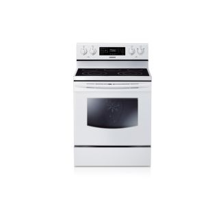 Samsung Smooth Surface Freestanding 5 Element 5.9 cu ft Self Cleaning with Steam Convection Electric Range (White) (Common 30; Actual 29.9062 in)