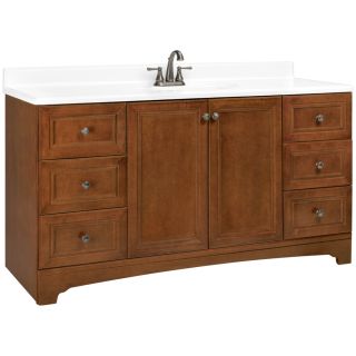 ESTATE by RSI Wheaton 60 in x 21 in Chestnut Traditional Bathroom Vanity