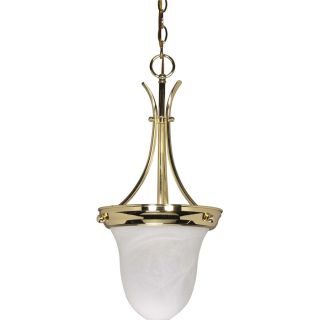 Tuscano 9.75 in W Polished Brass Mini Pendant Light with Frosted Shade