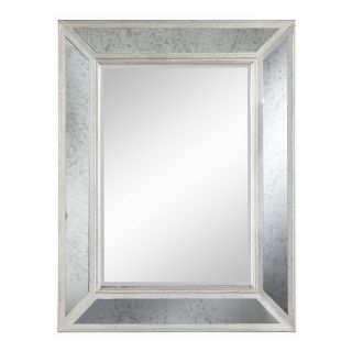 Cooper Classics 30 in x 40 in Antique Silver and Glass Rectangular Framed Wall Mirror