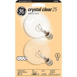 GE 2 Pack 25 Watt Soft White Dimmable Decorative Incandescent Light Bulb