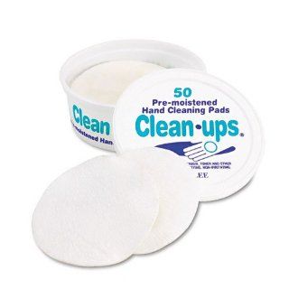 LEE Products   LEE   Clean Ups Hand Cleaning Pads, Cloth, 3 x 3, White, 50/Pack   Sold As 1 Pack   Premoistened pads in a poly bag in resealable tub to prevent drying out.   Pads remove ink, toner and other tough stains.   Formula contains isopropyl alcoho