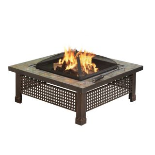 Pleasant Hearth 34 in W Rubbed Bronze Steel Wood Burning Fire Pit
