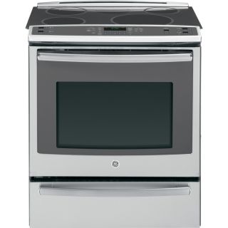 GE Profile 30 in Smooth Surface 5 Element 5.3 cu ft Self Cleaning Slide In Convection Electric Range (Stainless Steel)