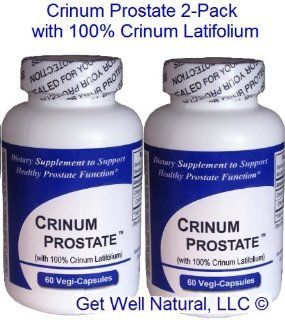 Crinum Prostate 2 Pack (60 Vegi Caps per Bottle)  CONTAINS NO "Beef Bovine Gelatin Capsules",Silica, Talc, Magnesium Stearate or other Fillers. Contains 100% Vietnamese Crinum Latifolium. Prostate Herbs, Herbal Nutrition, Prostate Health, Natural