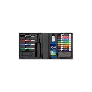 Sanford Ink Corporation Products   Deluxe Expo 2 Low Odor Dry erase Marker Kit, Assorted Colors   Sold as 1 ST   All the basics come in a durable storage case. Expo low odor kit contains four low odor fine point markers and eight low odor chisel tip marker