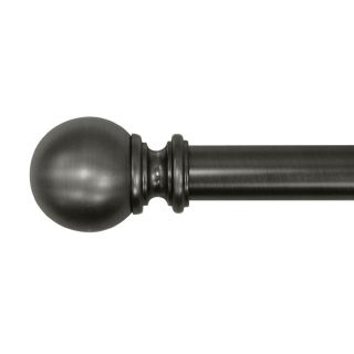 allen + roth 72 in to 144 in Pewter Metal Single Curtain Rod