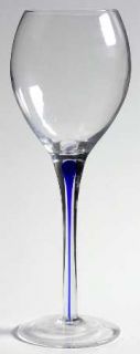 Home Essentials Teardrop Blue Wine Glass   Blue Teardrop In Stem, No Trim