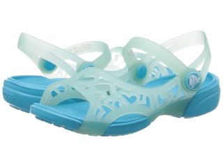 Crocs Kids Adrina Hearts Sandal Girls Shoes (Blue)