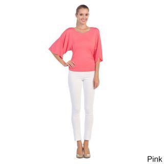 365 Apparel Womens Scoop Neck Cape sleeve Top Pink Size S (4  6)