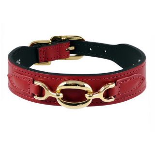 Hartman & Rose Ferrari Red Leather Dog Collar