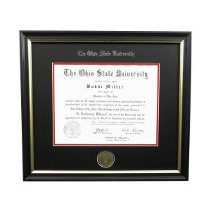 Ohio State Buckeyes Diploma Black Frame with Silver Coin