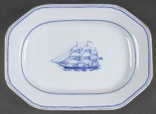 Spode Trade Winds Blue 12 Oval Serving Platter, Fine China Dinnerware   Blue Ba
