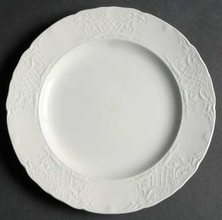 Johnson Brothers Richmond White Luncheon Plate, Fine China Dinnerware   White, E