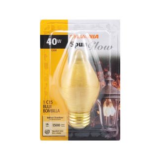 SYLVANIA 40 Watt (Medium Base (E 26) Base Amber Dimmable for Indoor or Enclosed Outdoor Use Only Decorative Incandescent Light Bulb